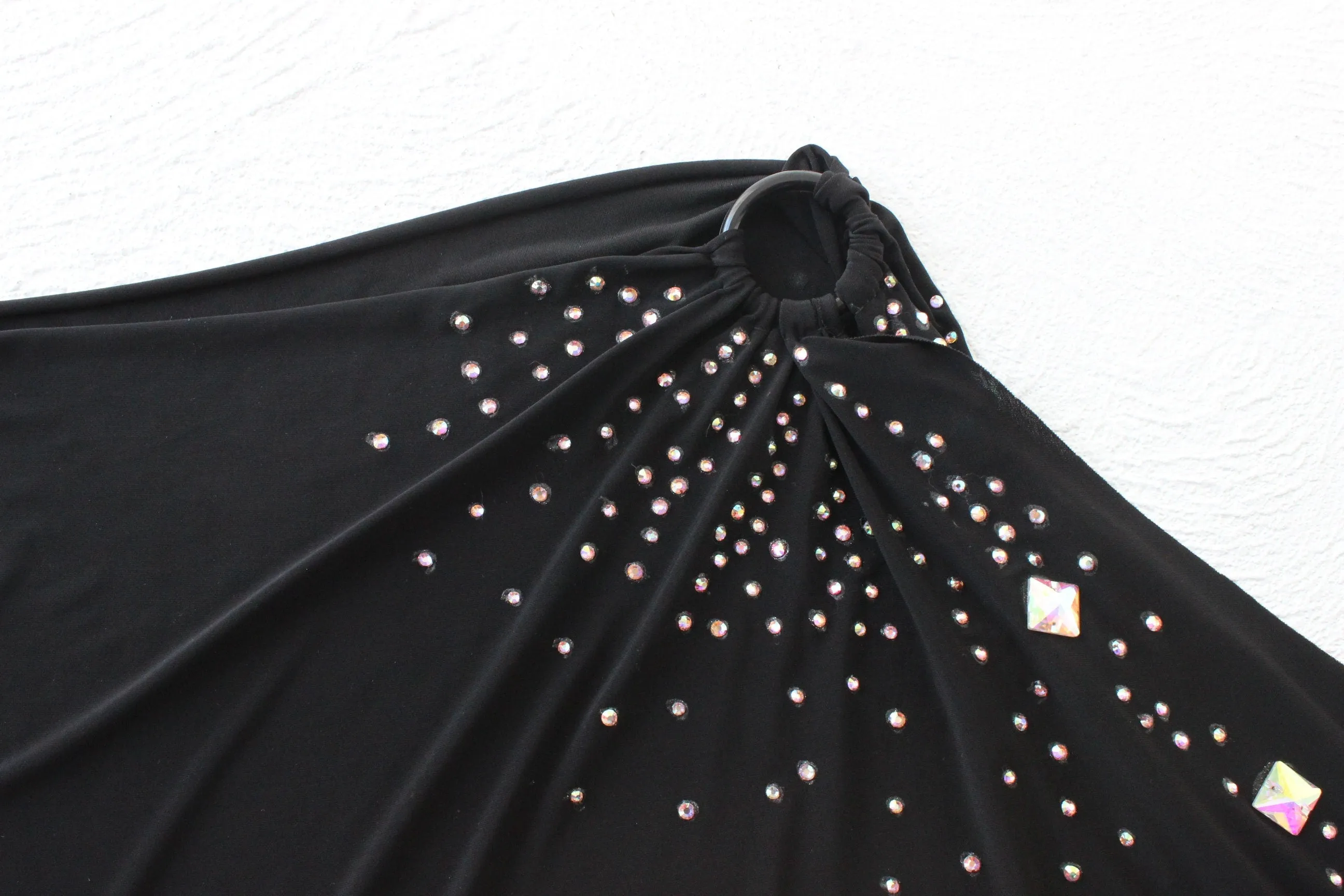 Funky Y2K Bejewelled O-Ring Slinky Party Skirt