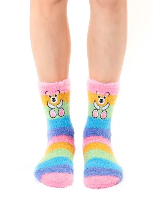 Fuzzy Teddy Crew Socks
