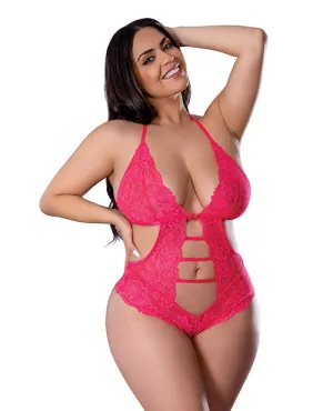 Get It Girl Lace Halter Teddy w/Snap Crotch