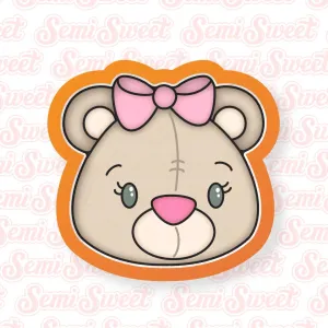 Girl Teddy Bear Head Add-On Cookie Cutter