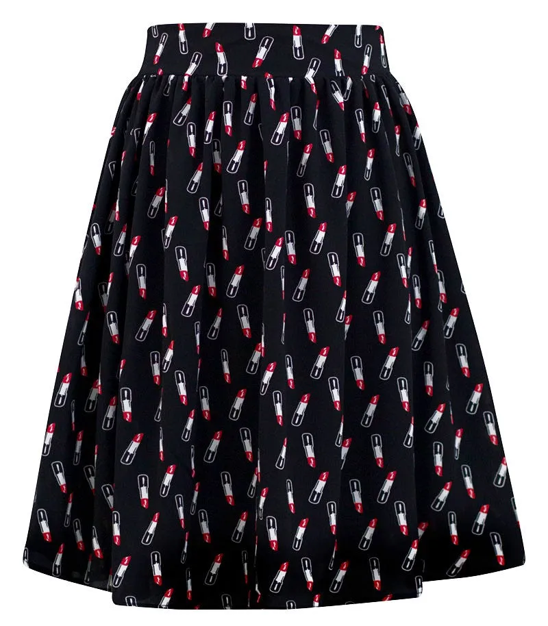 Glamour Girl Lipstick Print Skirt
