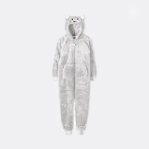 Grauer Teddybär Onesie Kinder