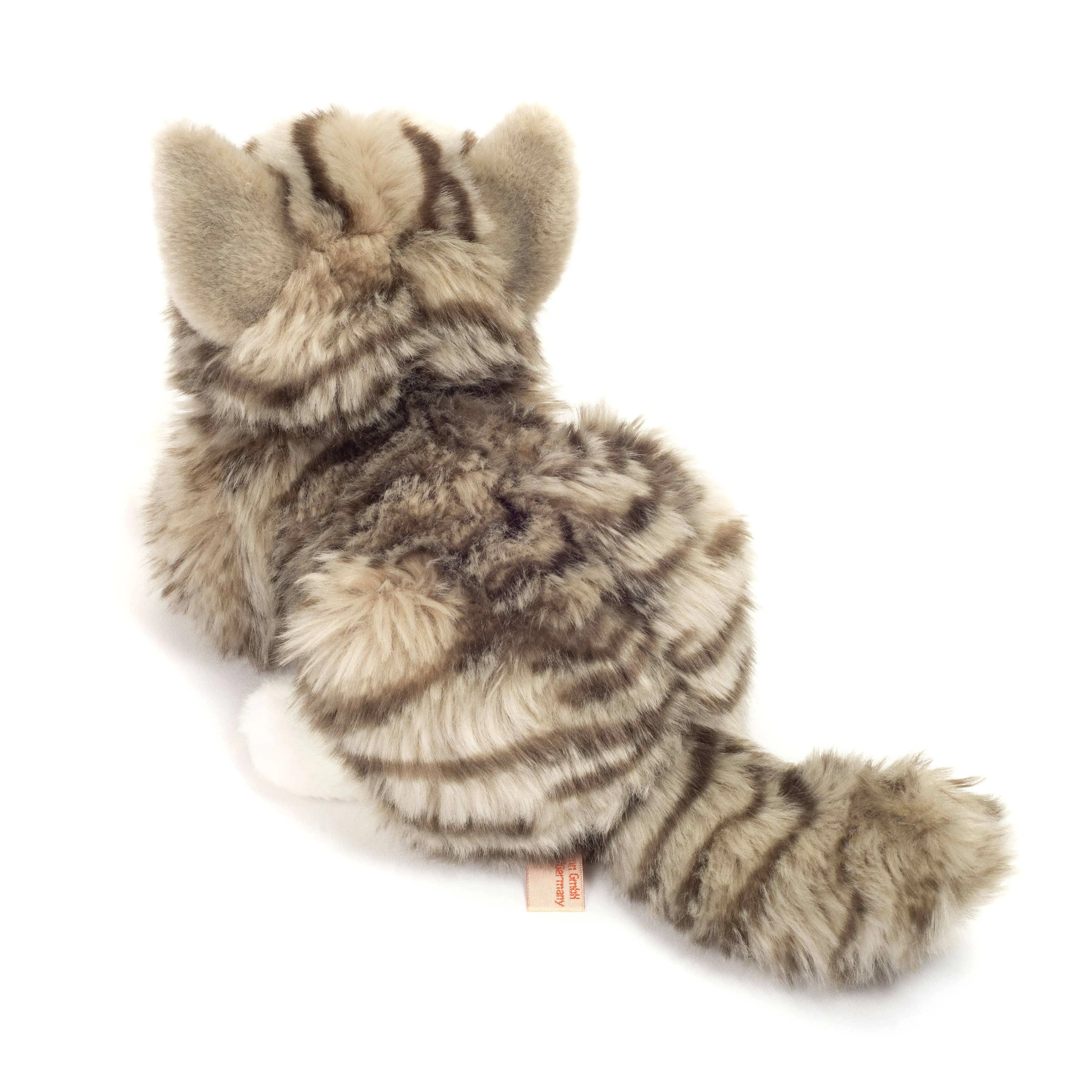 Gray and White Lying Tabby Cat Super Soft by Teddy Hermann