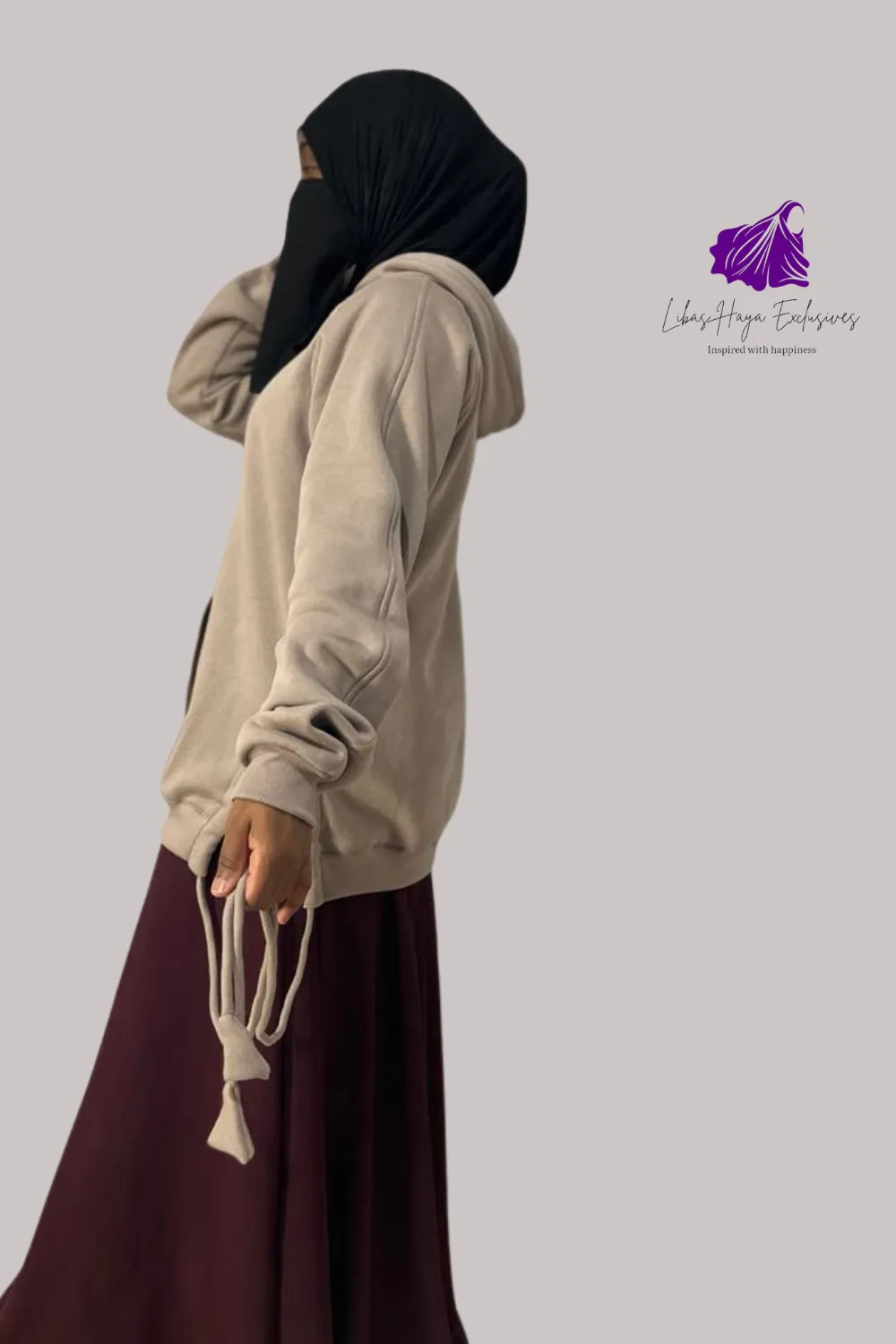 Hiba High Waist Maxi Skirt With Pockets-Burgundy| Bestseller