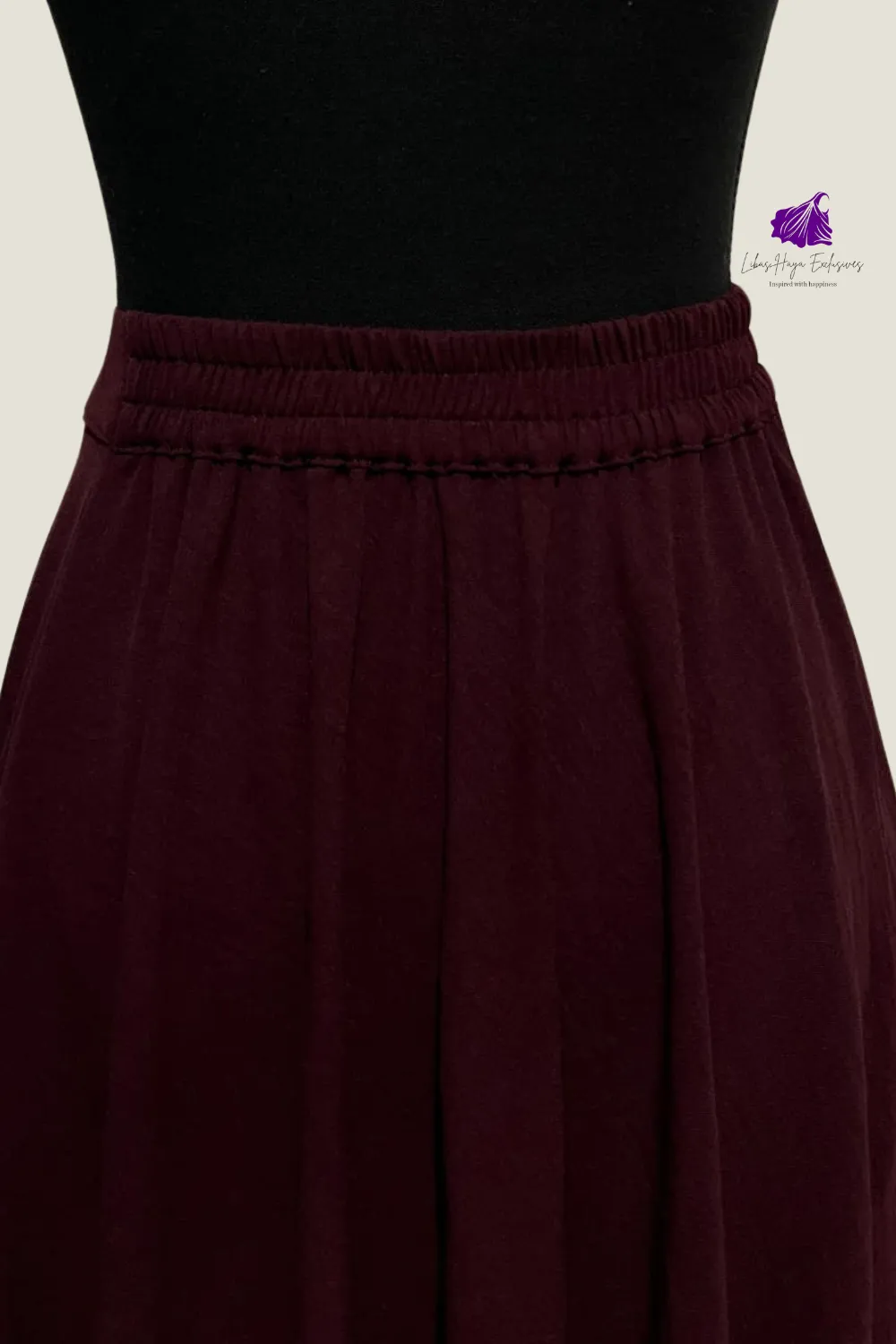 Hiba High Waist Maxi Skirt With Pockets-Burgundy| Bestseller