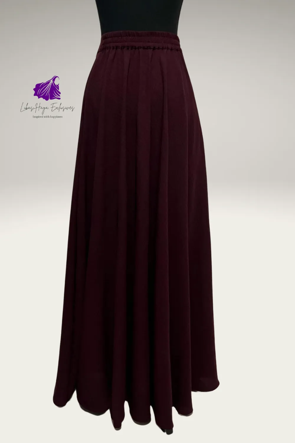 Hiba High Waist Maxi Skirt With Pockets-Burgundy| Bestseller