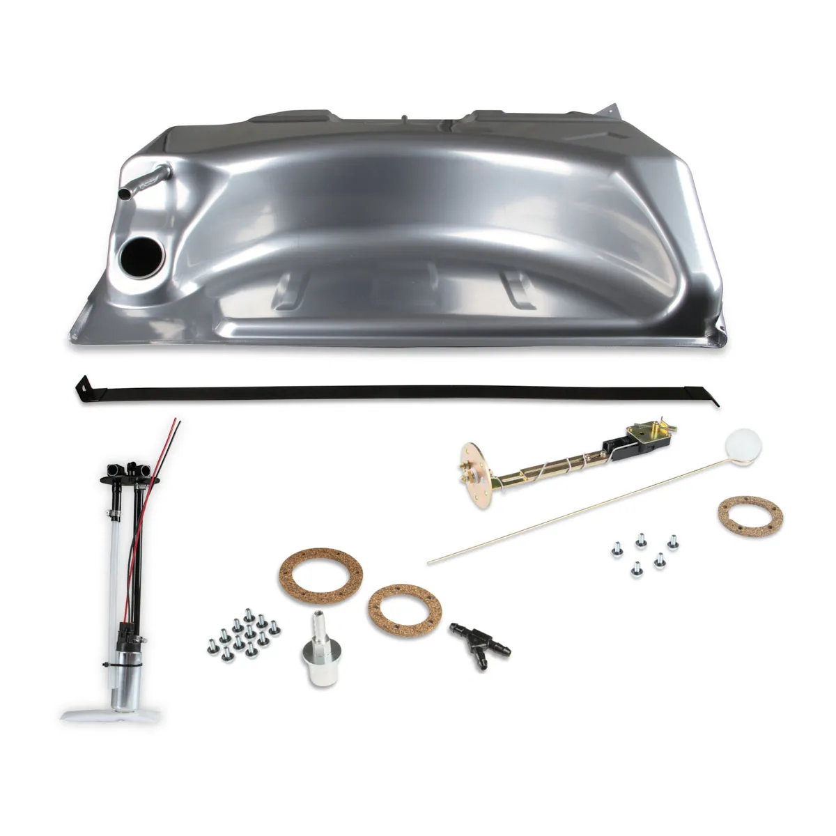 Holley Sniper EFI Sniper EFI Fuel Tank - 19 gal - 255 lph Pump - 1/4 in NPT Outlet - 1/4 in NPT Return - Sending Unit - Silver - Mopar B-Body 1966-67
