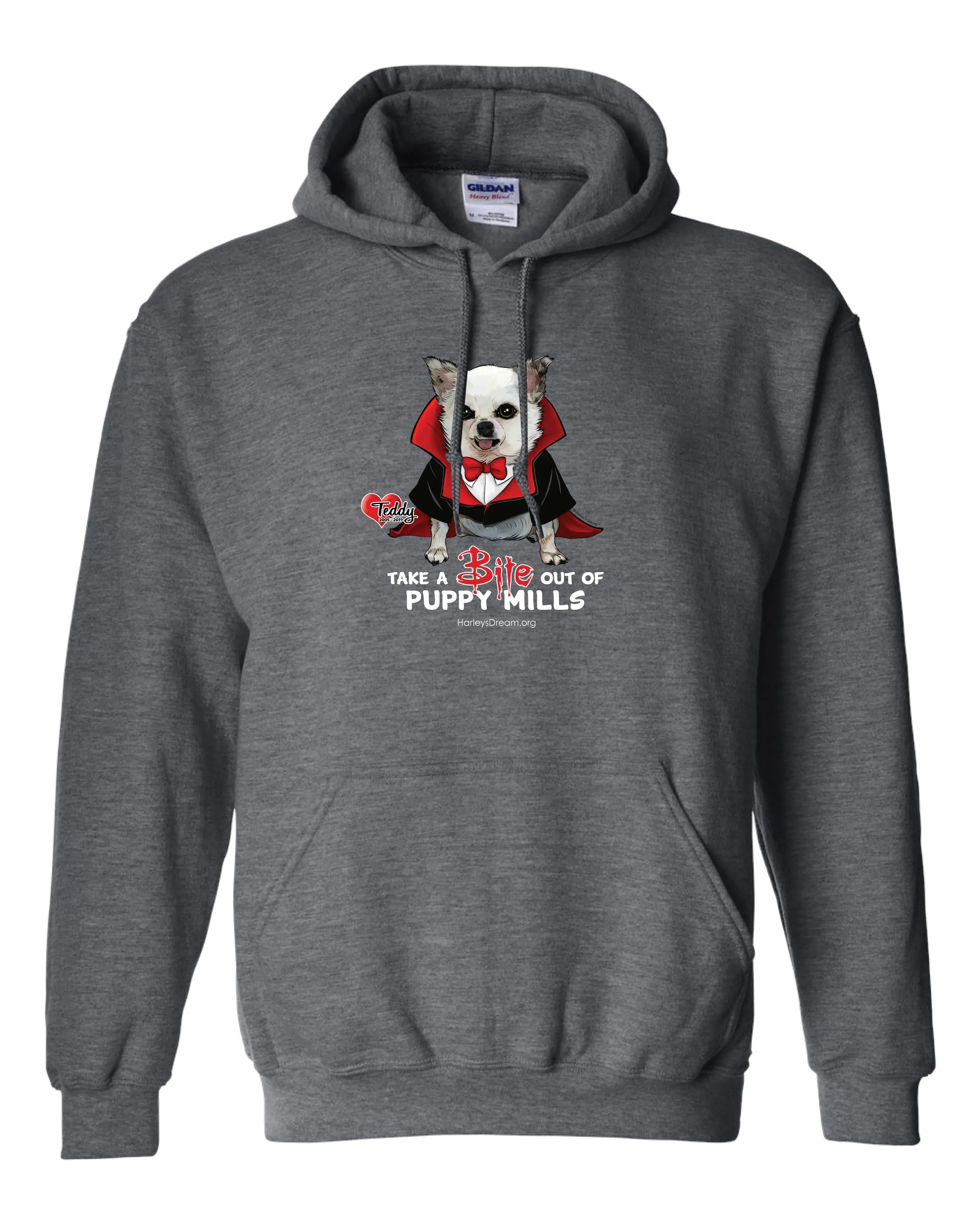 Hoodie (Unisex, Dark Gray) - 2021 Take a Bite out of Puppy Mills!
