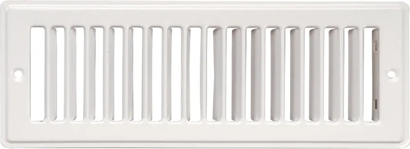 Imperial RG1280A Toe Space Grille, 4 in L, 10 in W, Steel, White :EA: QUANTITY: 1