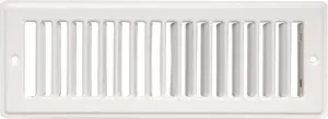 Imperial RG1280A Toe Space Grille, 4 in L, 10 in W, Steel, White :EA: QUANTITY: 1