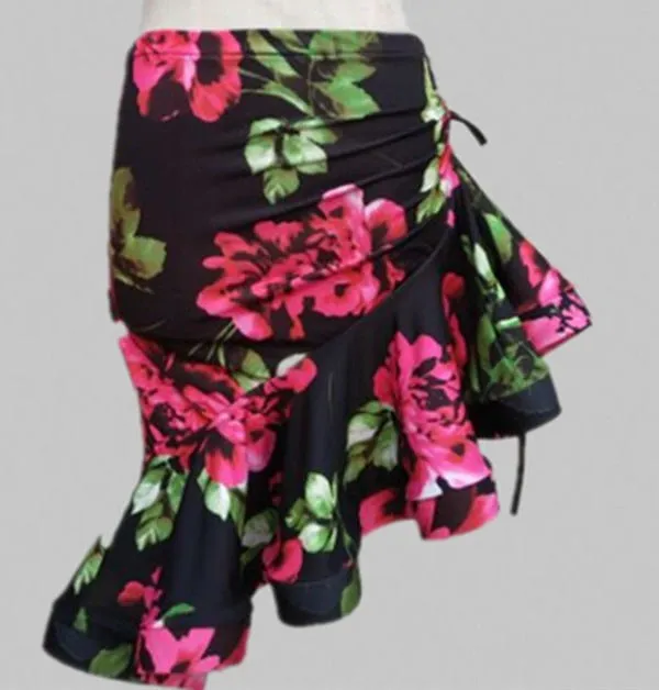 Irregular Mermaid Mini Dress Drawstring Latin Dance Skirt