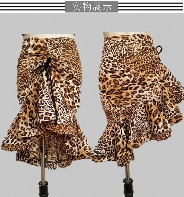 Irregular Mermaid Mini Dress Drawstring Latin Dance Skirt