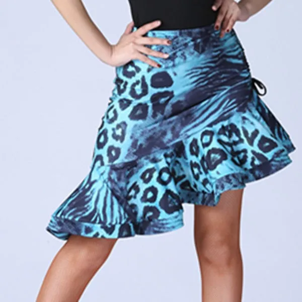 Irregular Mermaid Mini Dress Drawstring Latin Dance Skirt
