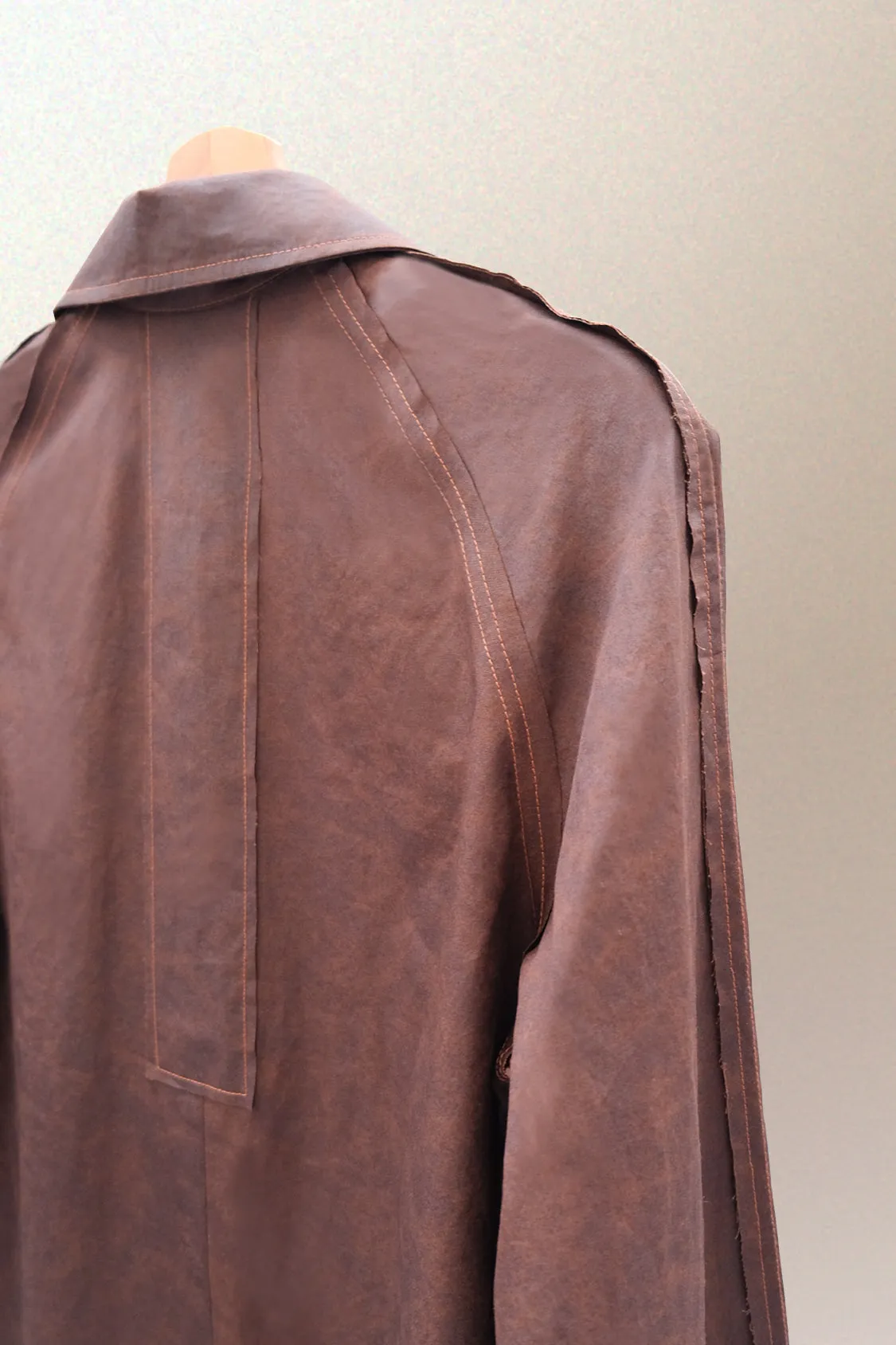 KAKISHIBU MAC COAT /  traditional crafted textile