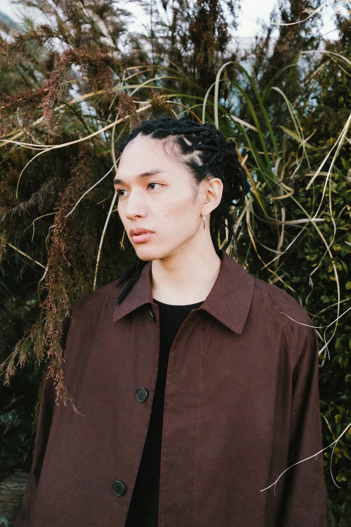 KAKISHIBU MAC COAT /  traditional crafted textile