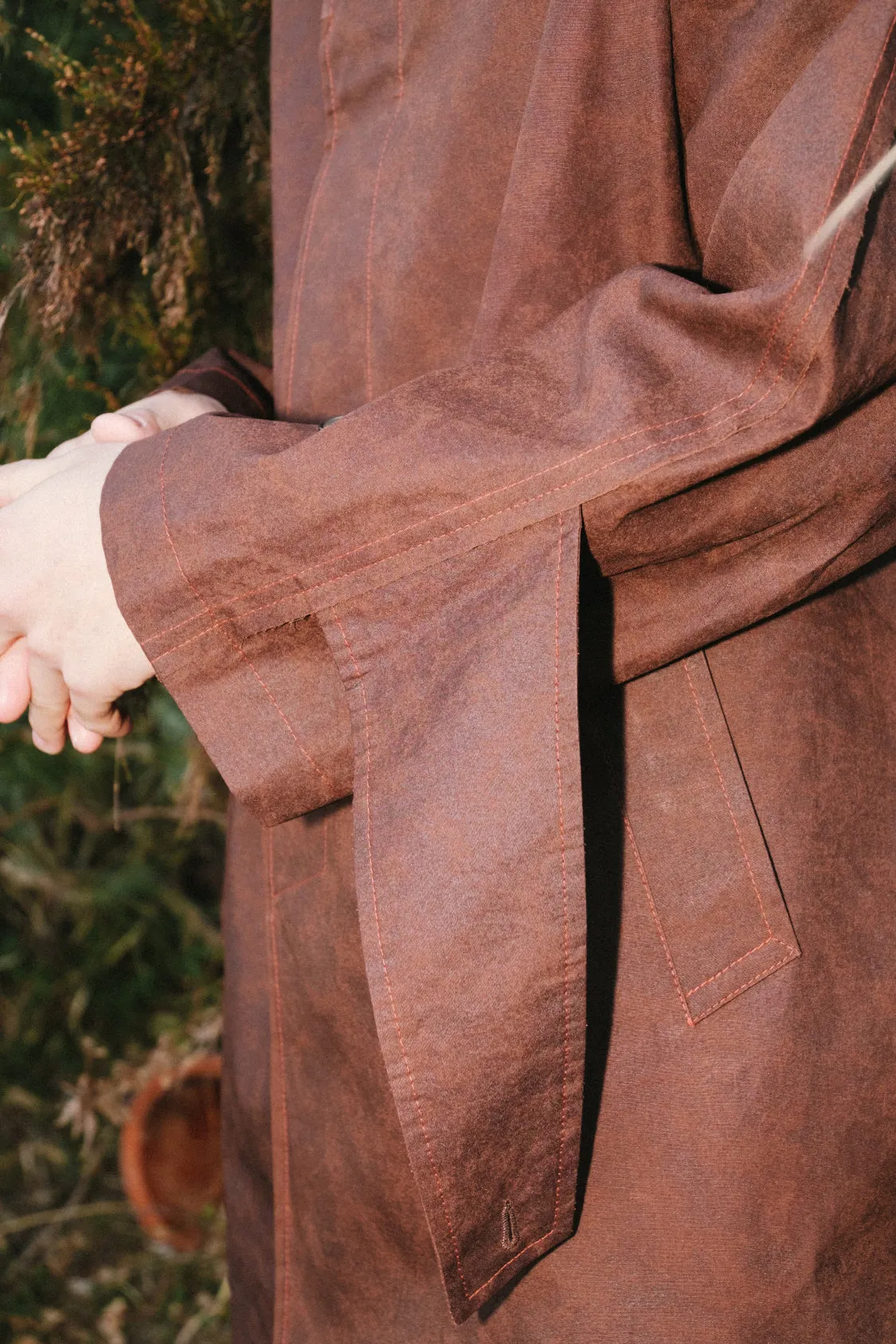 KAKISHIBU MAC COAT /  traditional crafted textile