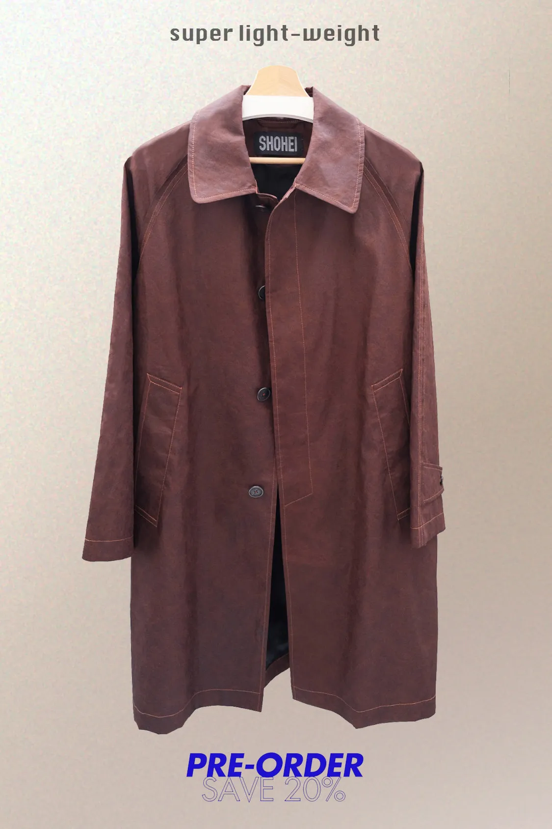 KAKISHIBU MAC COAT /  traditional crafted textile