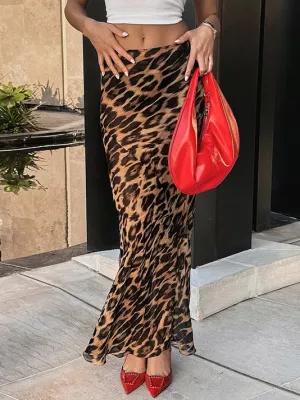 KalonBd Leopard print chiffon skirt