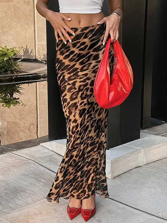 KalonBd Leopard print chiffon skirt