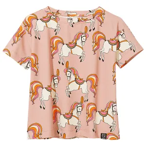 Kukukid T-Shirt - Pale Pink Horse