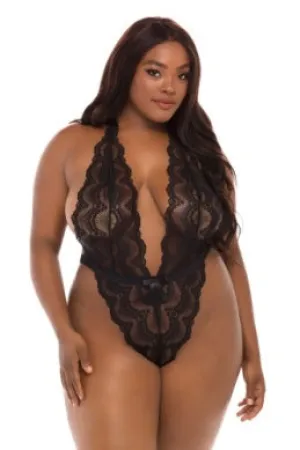 Lace Deep Plunge Teddy