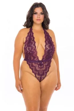 Lace Deep Plunge Teddy