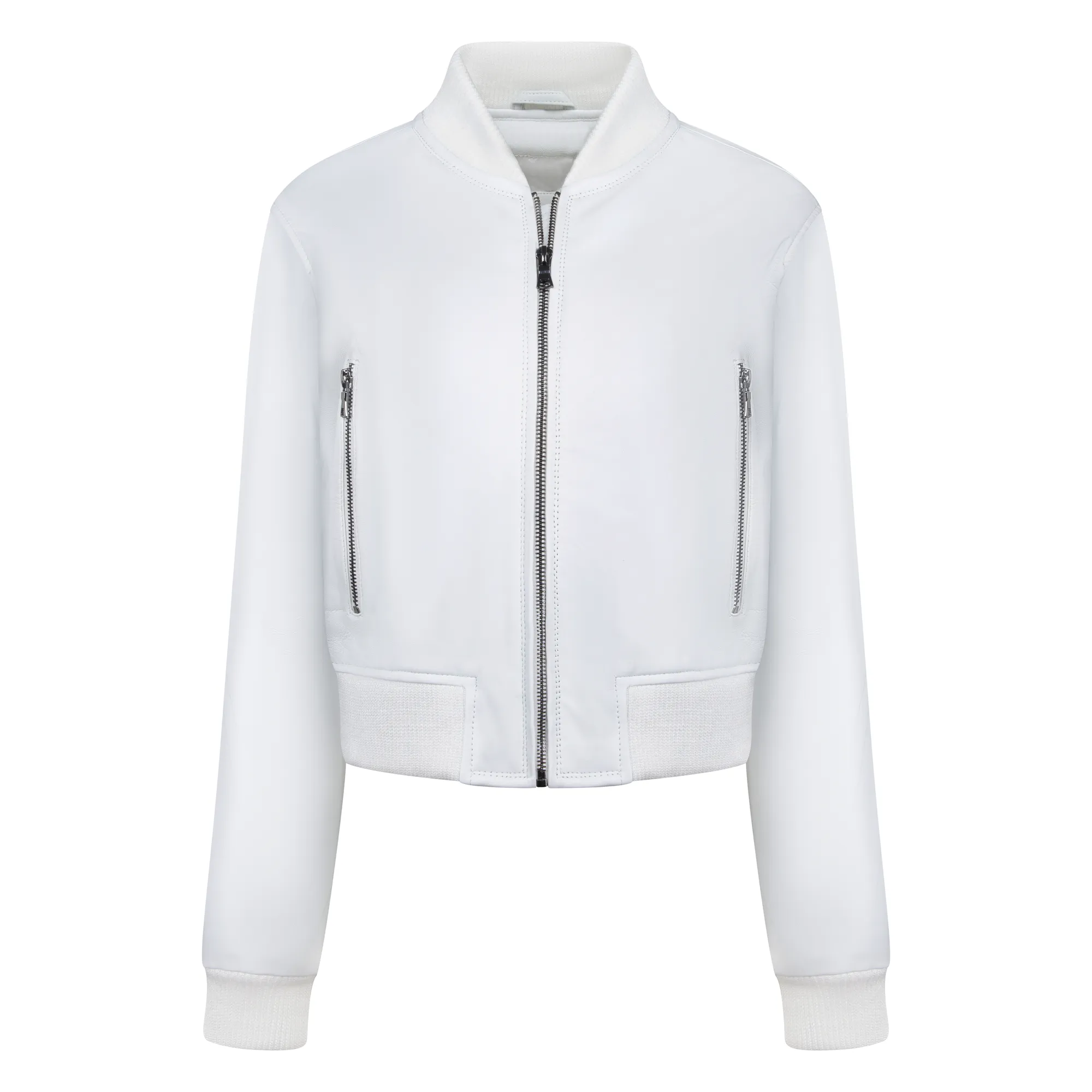 Ladies cropped leather jacket Style # 1018
