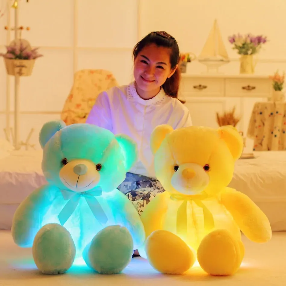Light Up LED Teddy Bear Stuffed Animals Plush Toy Colorful Glowing Teddy Bear, 20- Inch