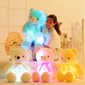 Light Up LED Teddy Bear Stuffed Animals Plush Toy Colorful Glowing Teddy Bear, 20- Inch