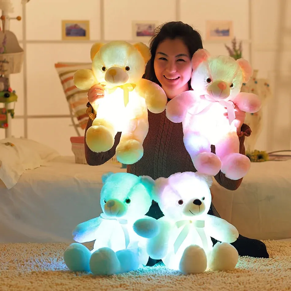 Light Up LED Teddy Bear Stuffed Animals Plush Toy Colorful Glowing Teddy Bear, 20- Inch