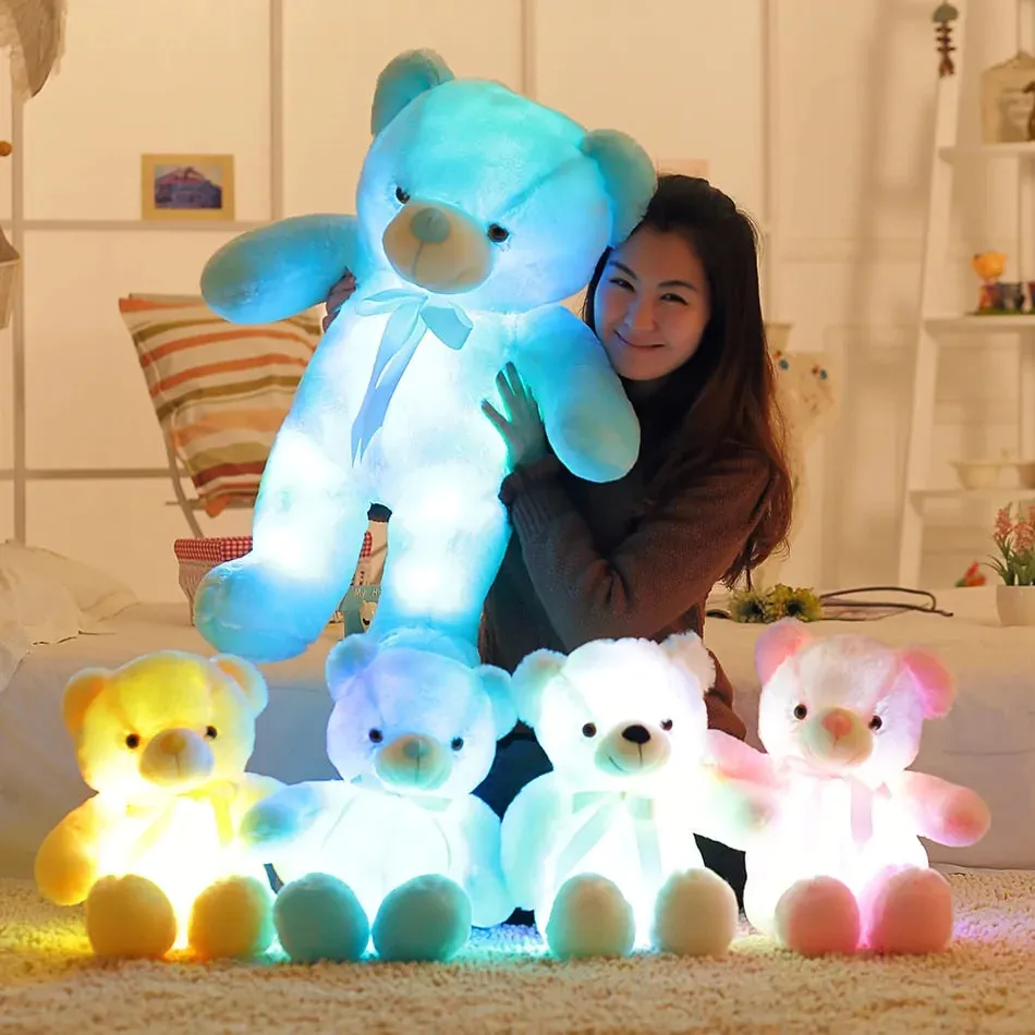 Light Up LED Teddy Bear Stuffed Animals Plush Toy Colorful Glowing Teddy Bear, 20- Inch