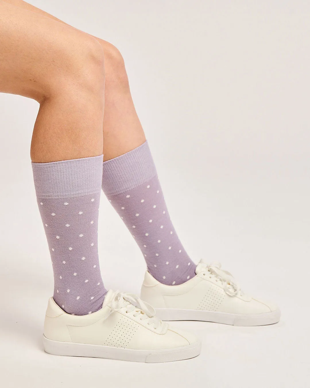 Lilac Polka Dot Slouch - S-M