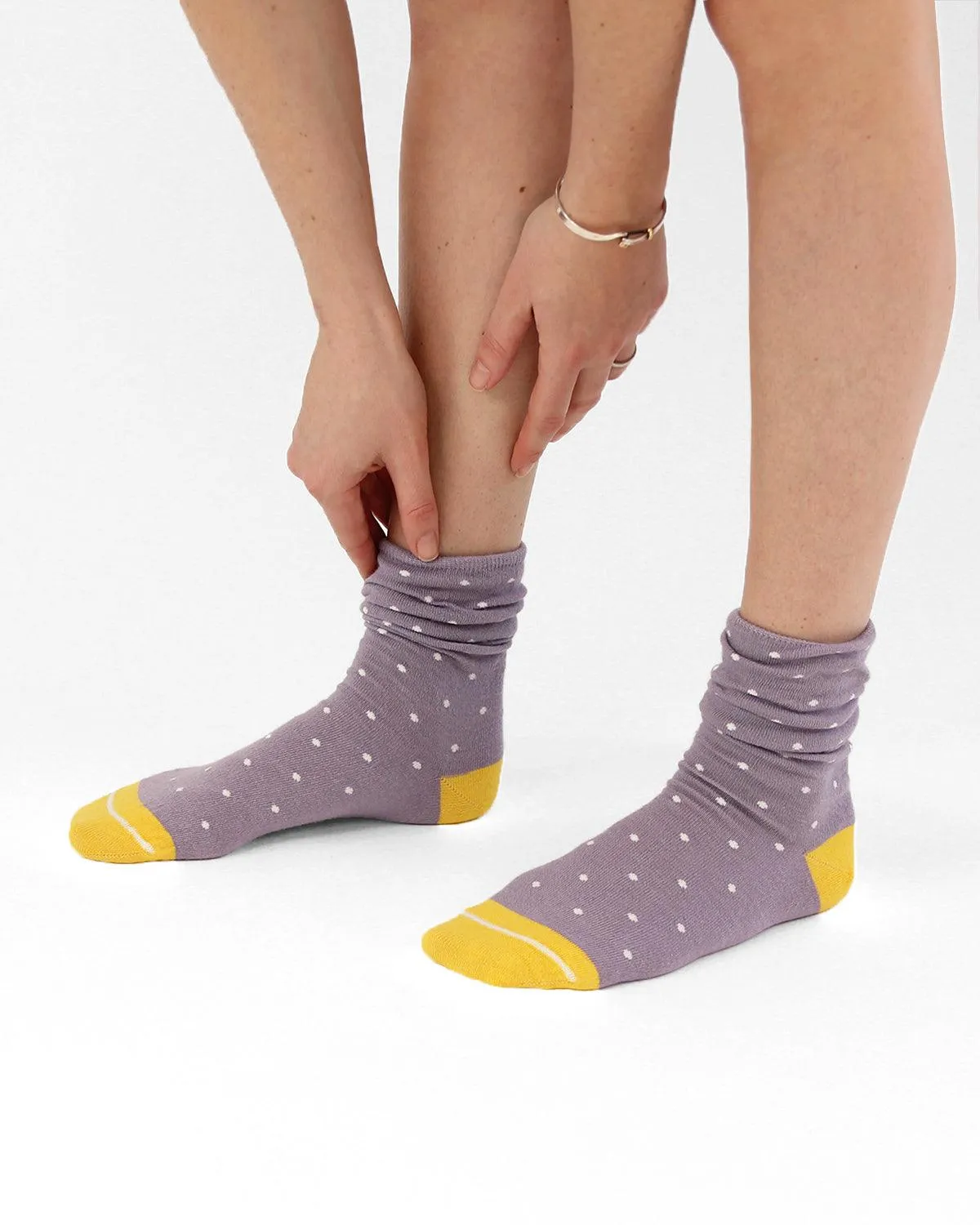 Lilac Polka Dot Slouch - S-M