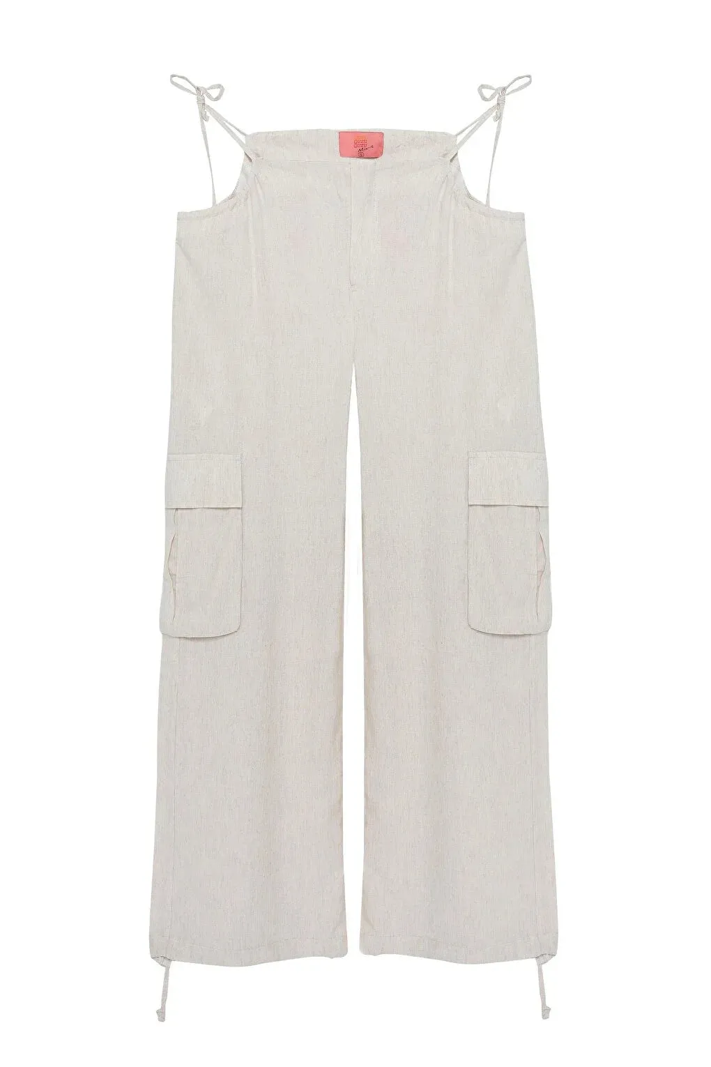 Linen cargo offwhite trouser