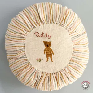 Maileg Small Teddy Round Cushion, Stripe