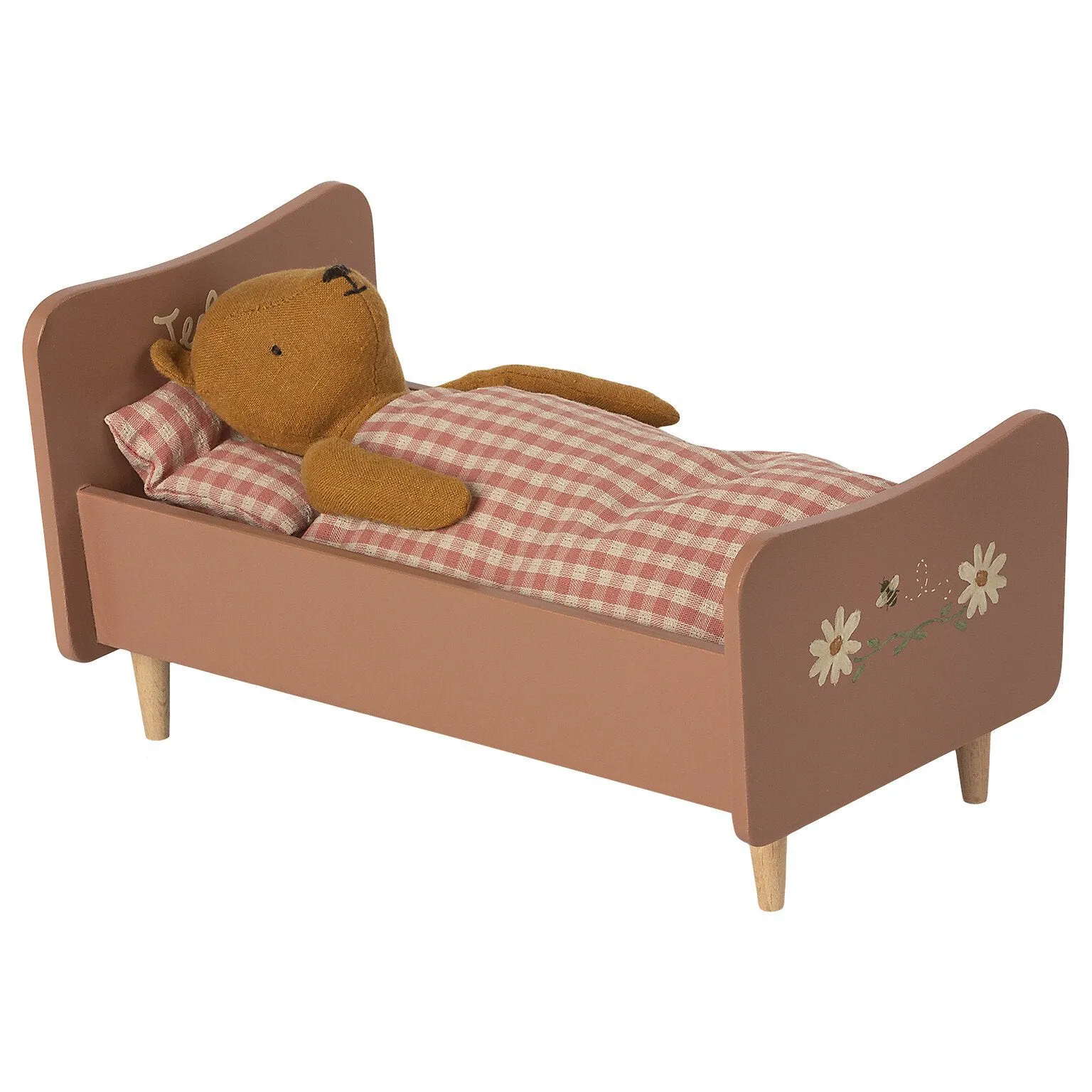 Maileg Wooden Bed, Teddy Mom - Rose
