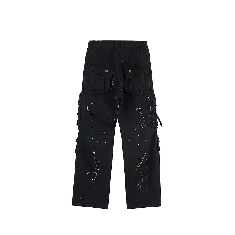 Man Fall Outfits Cargo Pants Multi-Pocket Casual Trousers Men's Loose Patchwork Cargo Pants