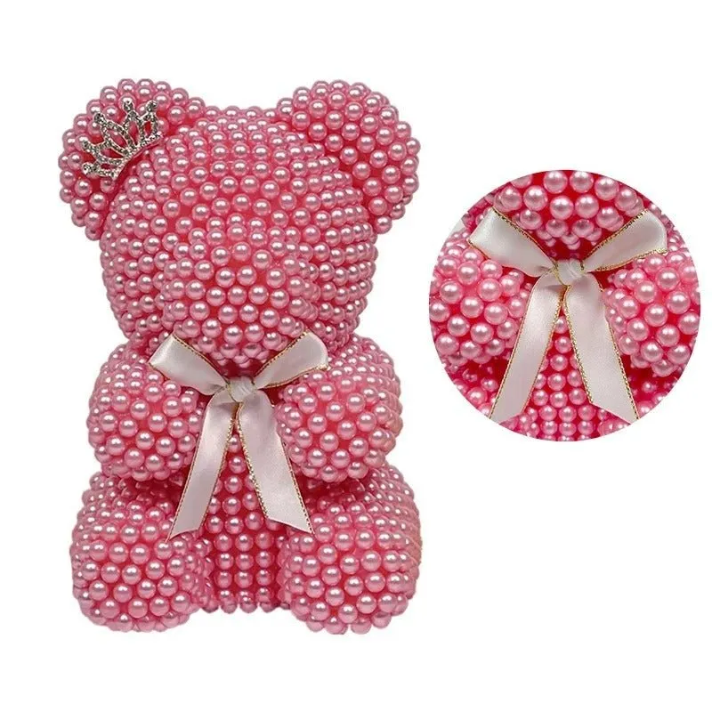 Medium Pearl Teddy Bear - Fashion Valentine’s Day Gift 25cm Pearl Bear Artificial Decoration