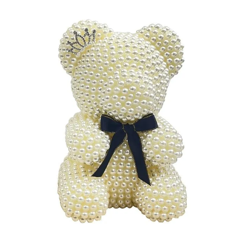 Medium Pearl Teddy Bear - Fashion Valentine’s Day Gift 25cm Pearl Bear Artificial Decoration