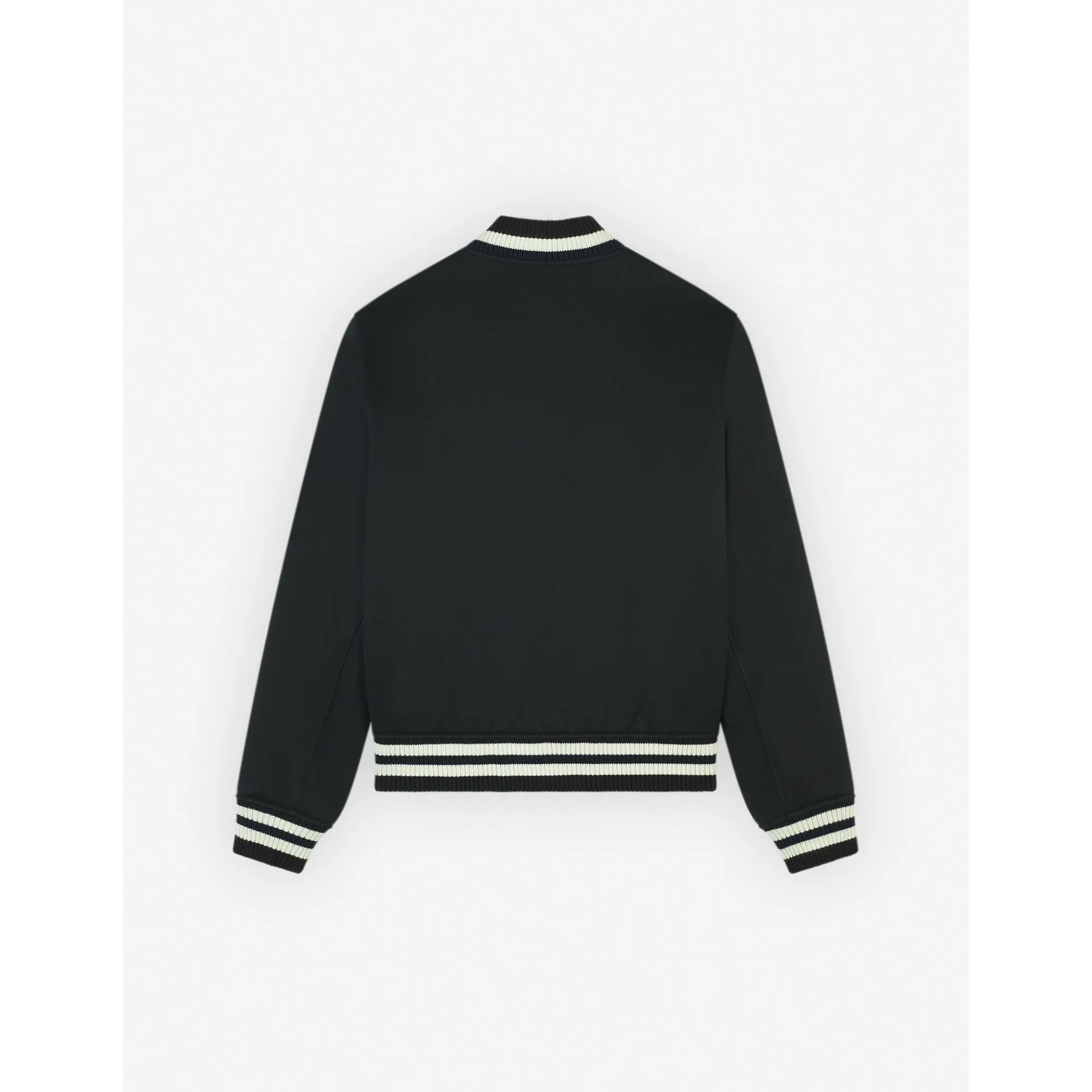 Men Teddy Blouson In Cotton With Grey Fox Head - Black
