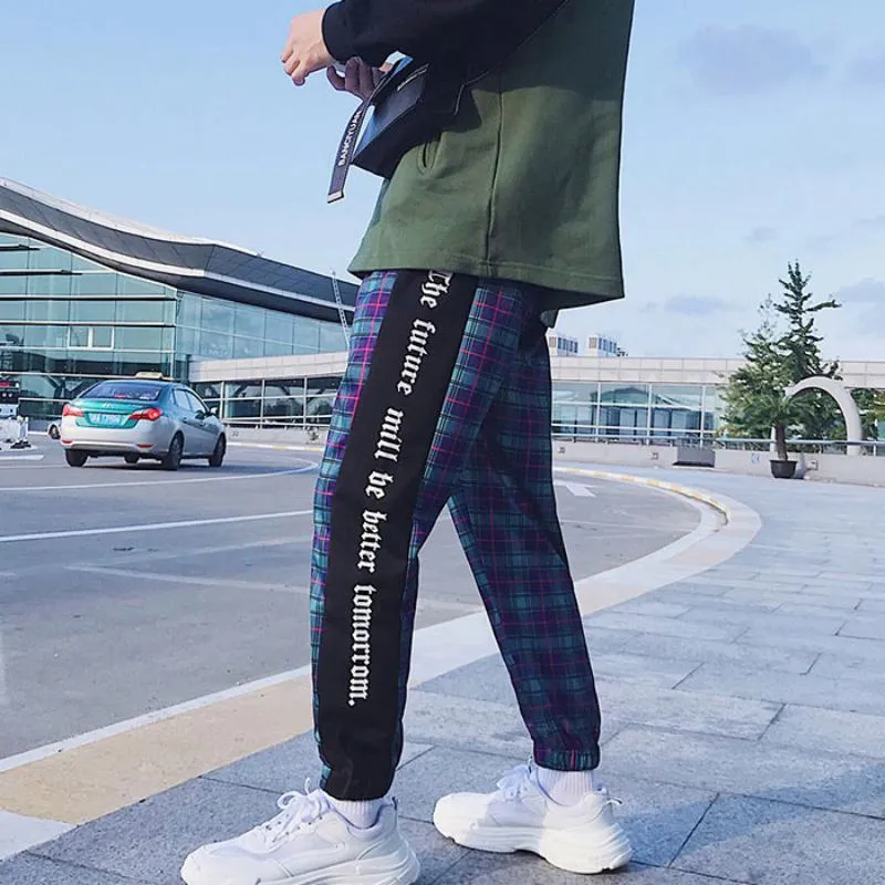 Men's Cotton Plaid Sweatpants