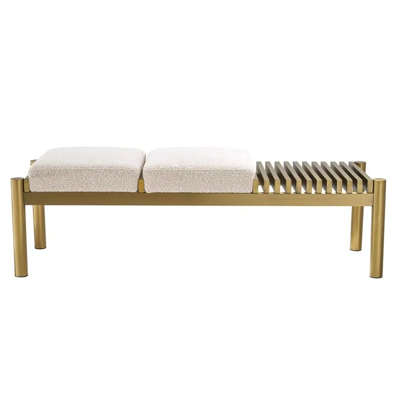 Mimosa Metal Indoors Bench with Teddy Fabric