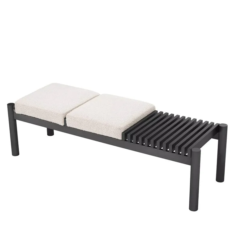 Mimosa Metal Indoors Bench with Teddy Fabric