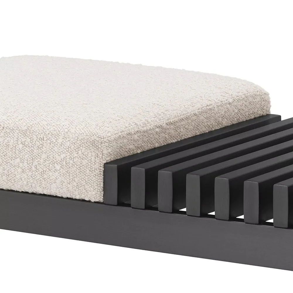 Mimosa Metal Indoors Bench with Teddy Fabric