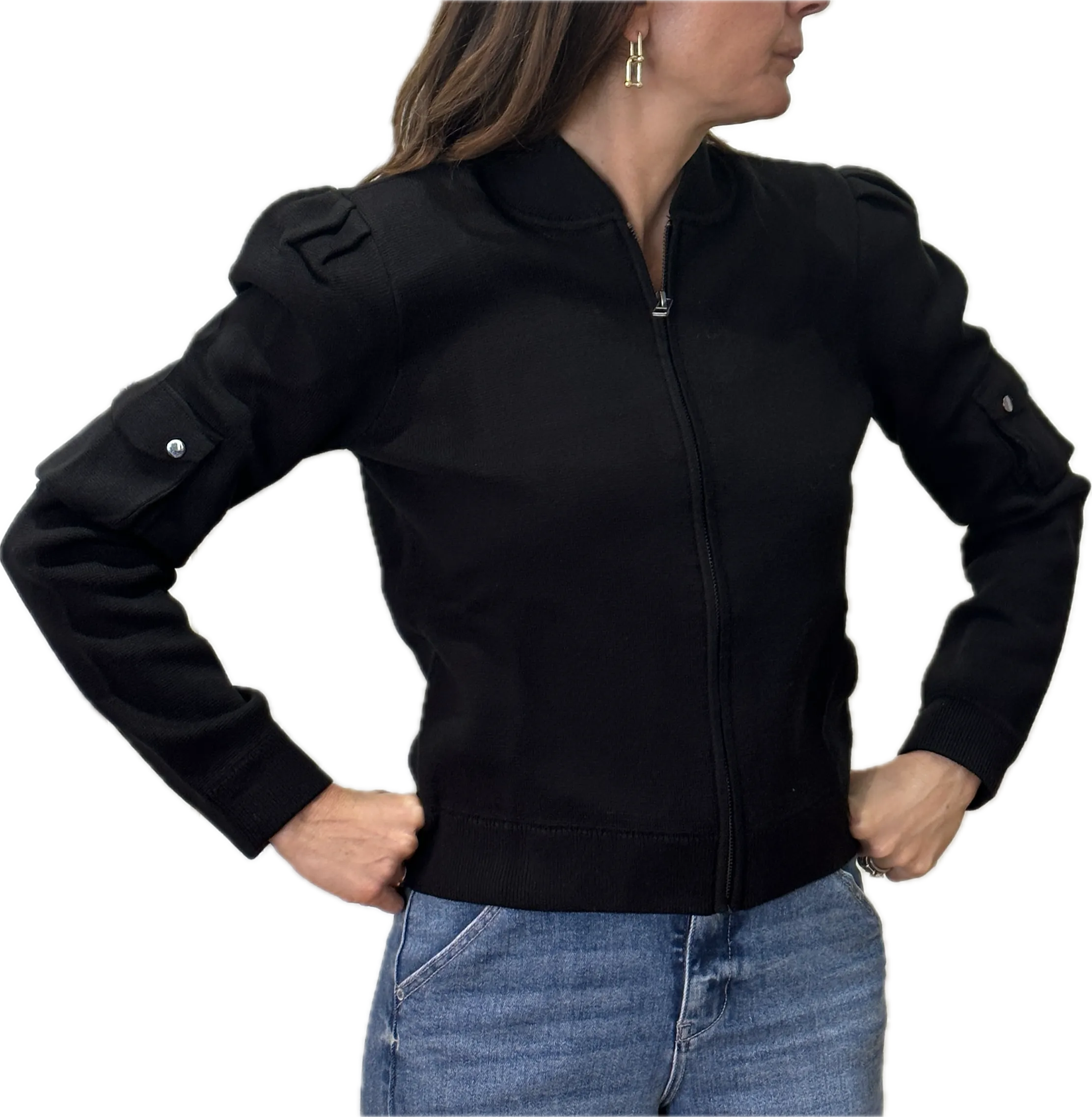 Minnie Rose Cropped Bomber Jacket