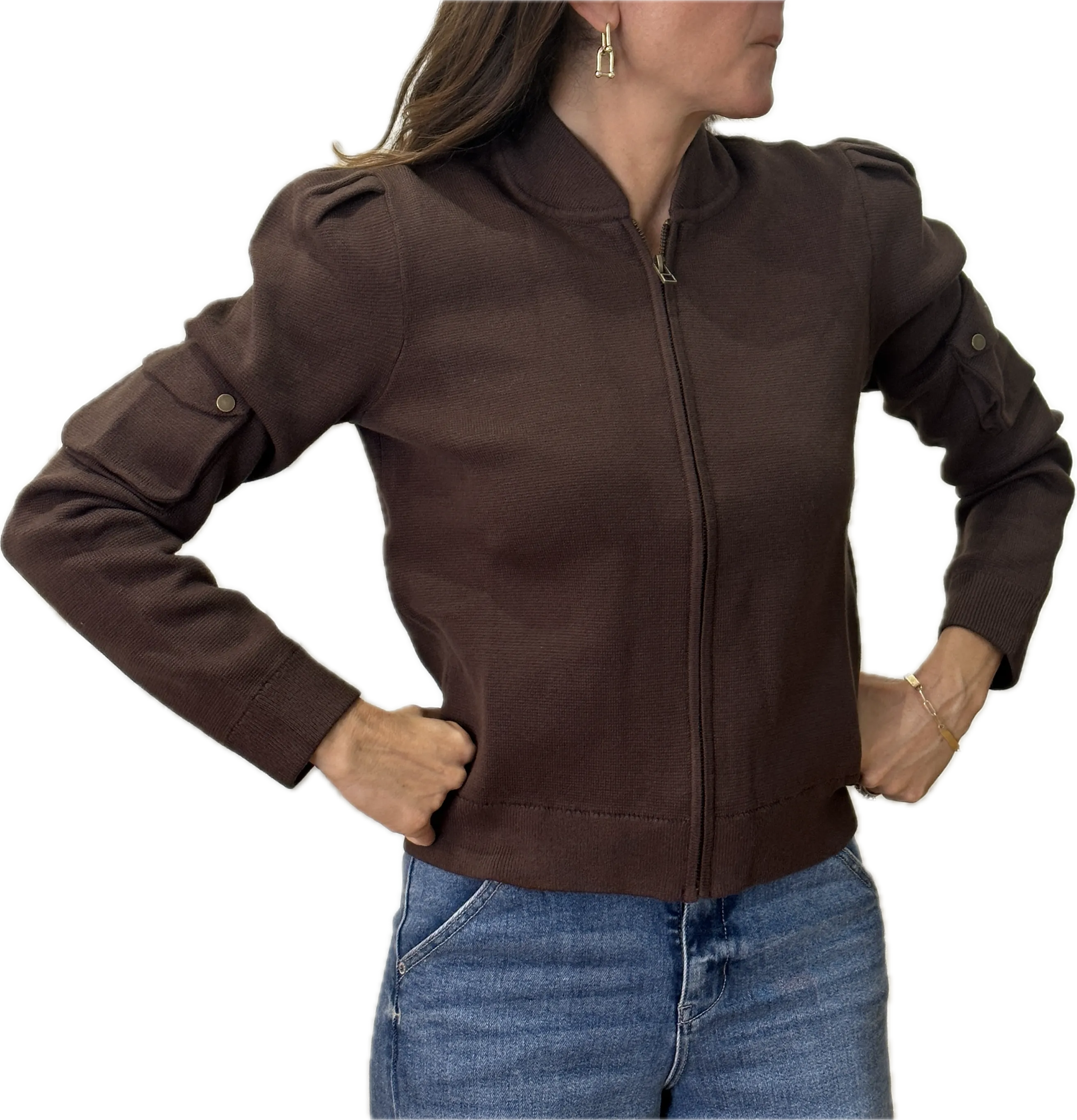 Minnie Rose Cropped Bomber Jacket