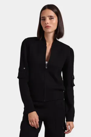 Minnie Rose Cropped Bomber Jacket