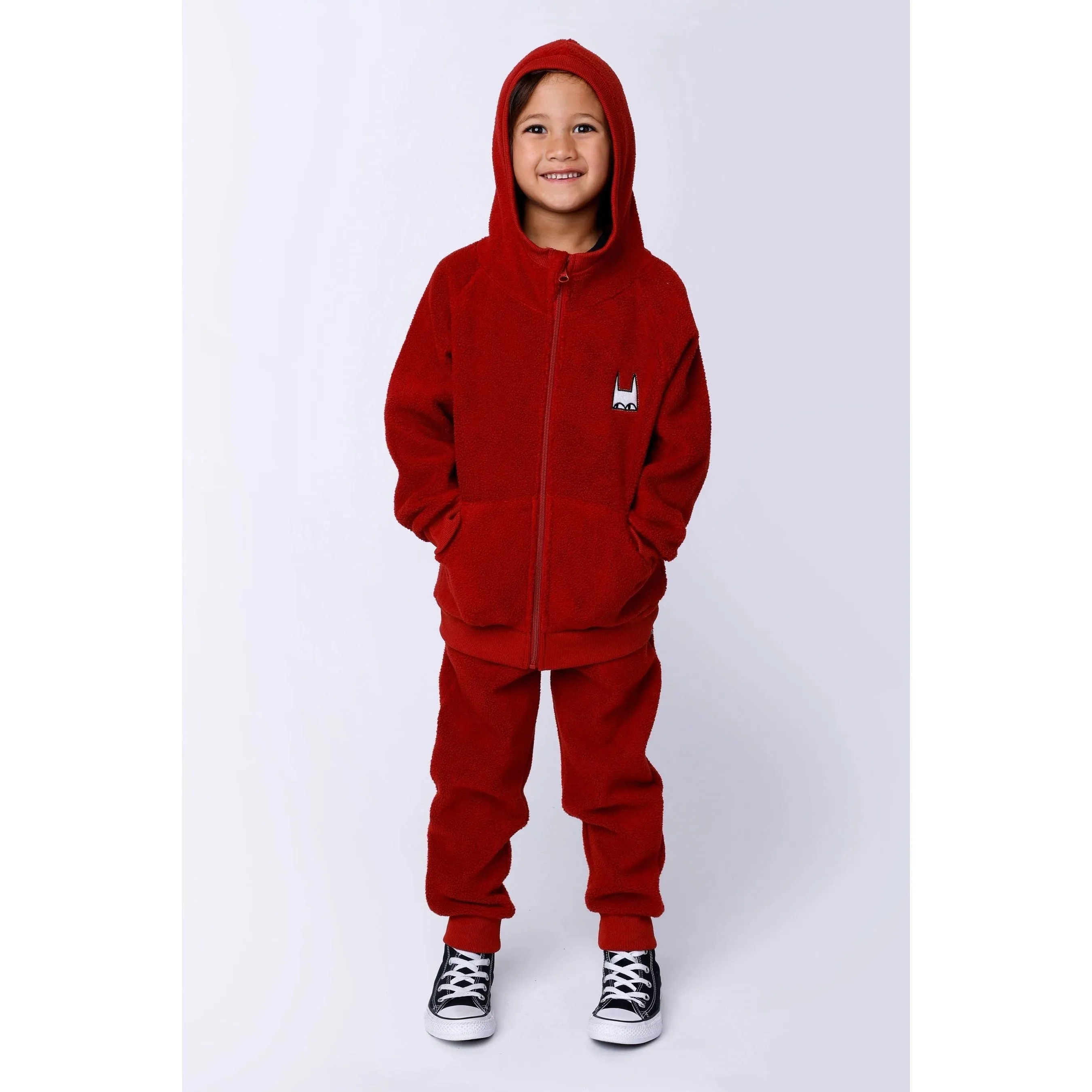 MINTI TEDDY ZIP UP RUSTY RED