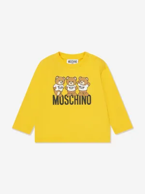 Moschino Baby Long Sleeve T-Shirt in Yellow
