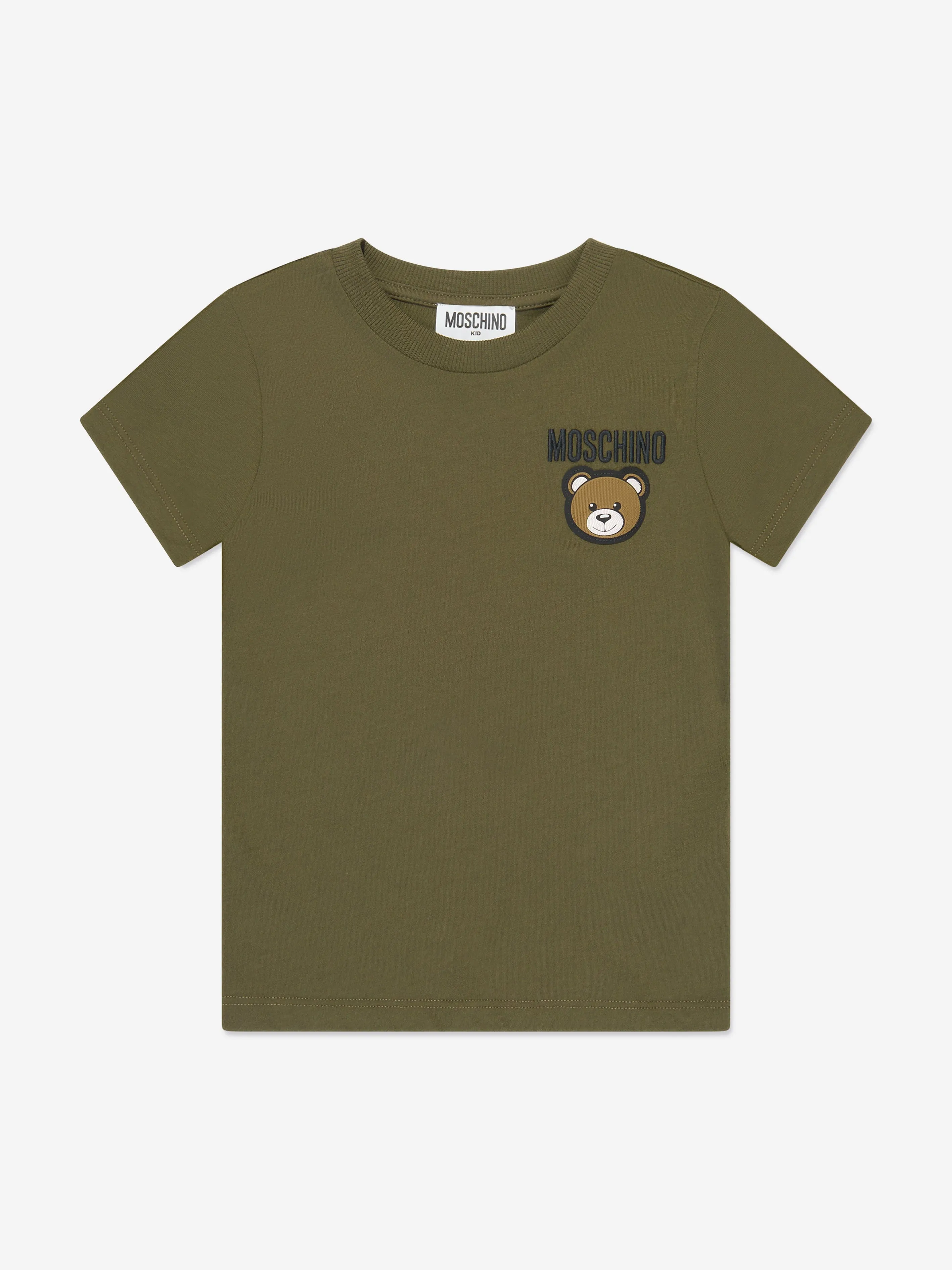 Moschino Boys Teddy Logo T-Shirt in Green